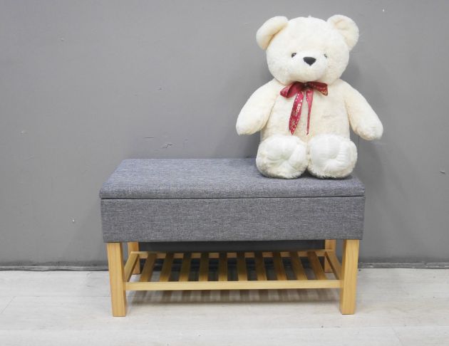 二手 穿鞋椅 灰布 椅凳 鞋櫃 玄關櫃 長椅 矮椅