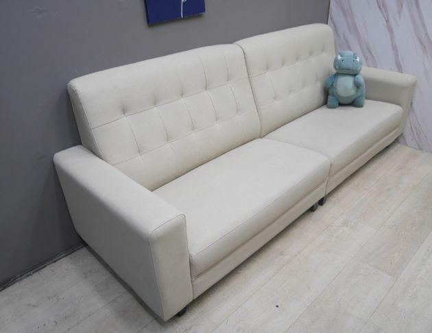 二手 貓抓皮沙發 米色 四人沙發 客廳沙發 會客沙發