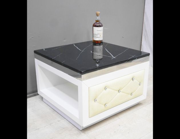 二手 沙發桌 白色 60公分 石面茶几 客廳桌 邊桌