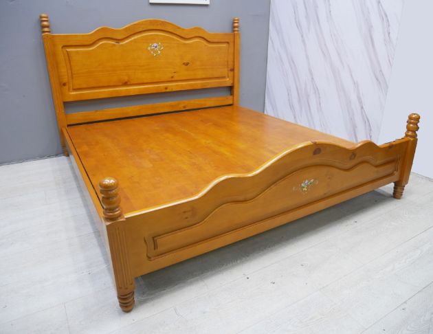 二手 鄉村風實木 雙人加大 6尺床架 雙人床組 床台