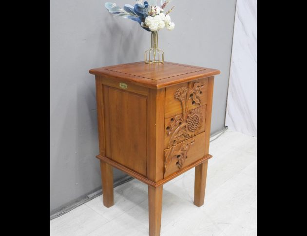 二手 柚木實木 抽屜櫃 花架 花台 邊櫃 置物櫃 矮櫃 