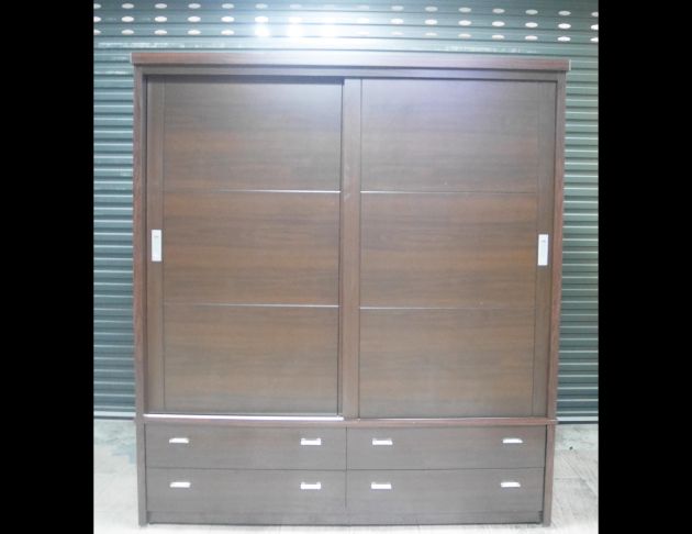 二手 衣櫥 胡桃色 6尺 推門衣櫃 收納櫃 置物櫃 櫥櫃