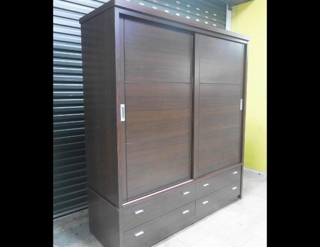 二手 衣櫥 胡桃色 5尺 推門衣櫃 收納櫃 置物櫃