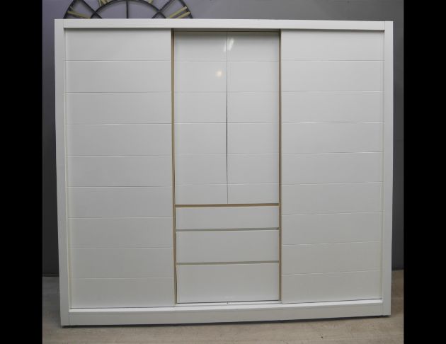 二手 衣櫥 白色 227公分 推門衣櫃 收納櫃 置物櫃