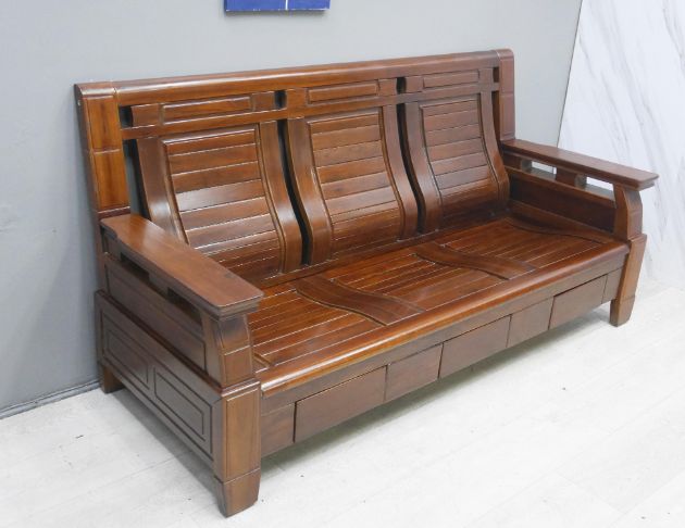 二手 樟木色 實木沙發 三人沙發 木製沙發 客廳沙發