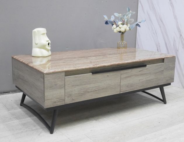 二手 茶几 灰橡色 130公分 石面 沙發桌 矮桌