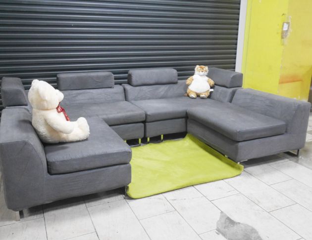 二手 灰色 280公分 L型沙發 客廳沙發 會客沙發