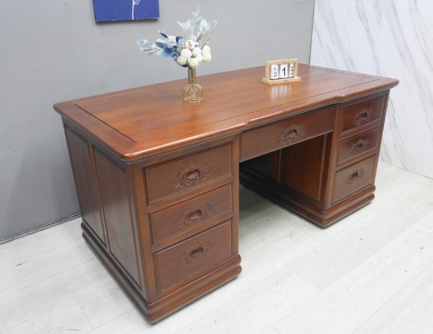 二手 主管桌 柚木色全實木 169公分 辦公桌 電腦桌