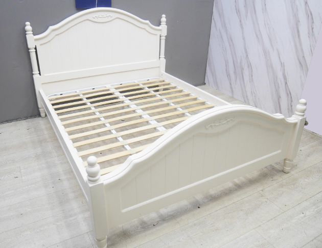 二手 床架 歐式 雙人 5尺床架 白色床組 雙人床台