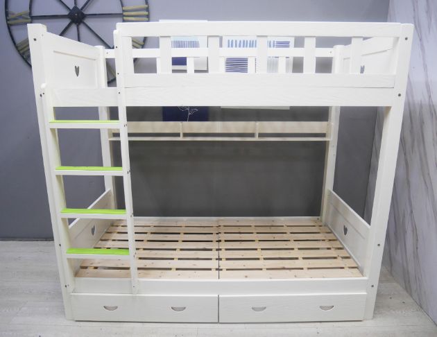 二手 上下舖 白色 3尺 實木雙層床 兒童床 單人床架