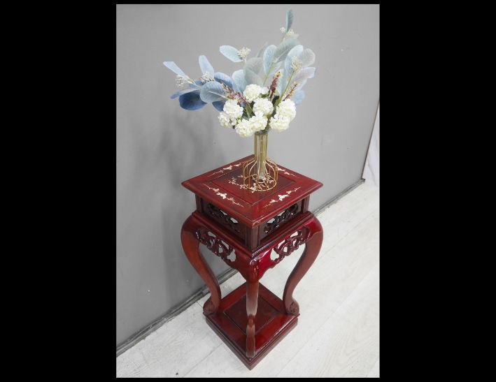 二手 花台 花梨木鑲貝 花架 邊架 置物架 擺飾架 花台 