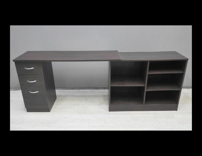 二手 邊櫃 胡桃色 4尺 伸縮書桌 電腦桌 辦公桌 長桌 