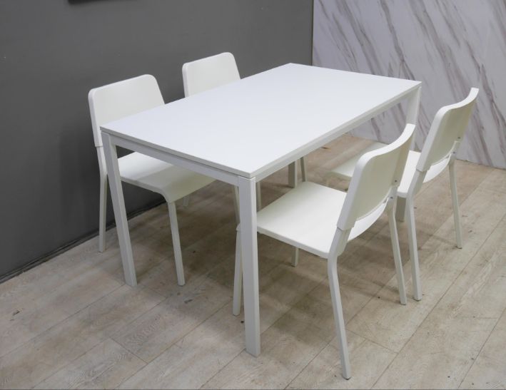 二手 餐桌椅 白色 1桌四椅 咖啡桌椅 會客桌椅