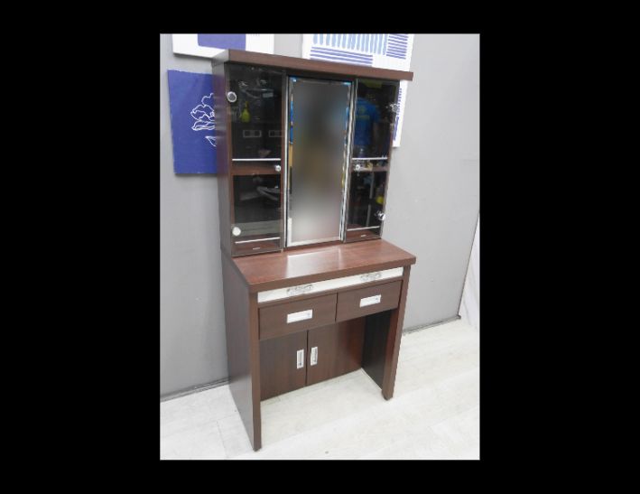 二手 鏡台 胡桃色 77公分 化妝台 梳妝台 收納桌 