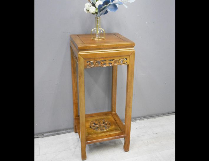 限量出清 仿古實木 38公分 花架 花台 邊架 擺飾架 