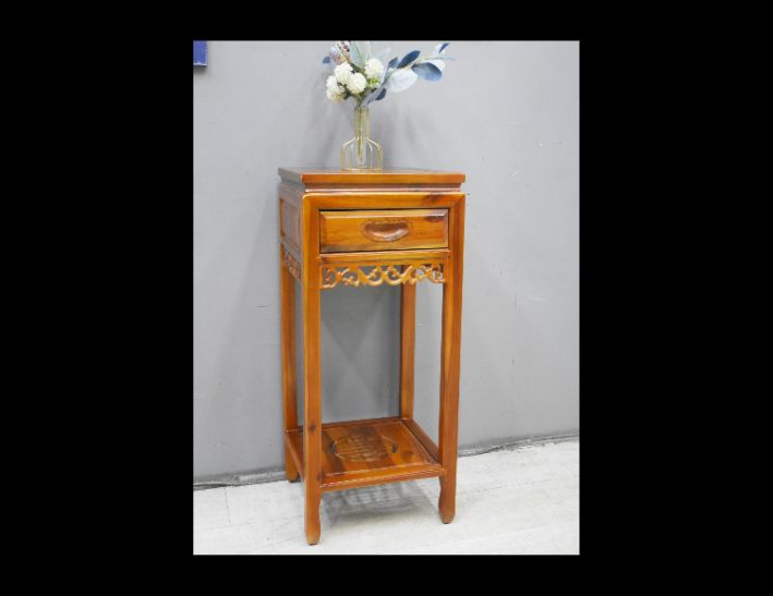 限量出清 仿古實木 38公分 花架 花台 邊架 擺飾架 