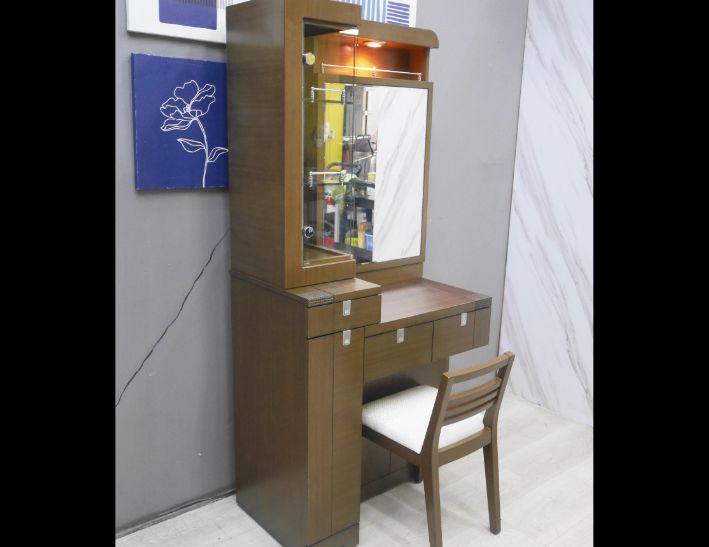 二手 鏡台 胡桃色 82公分 化妝台 梳妝桌 收納桌 