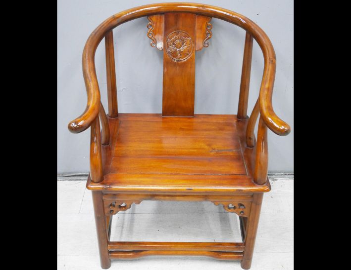 二手 圈椅 66公分 實木椅 主人椅 單人椅 木椅