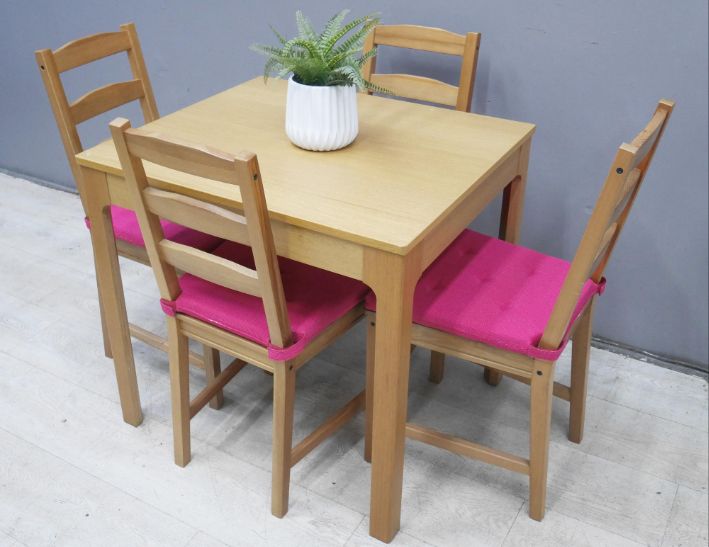 二手 餐桌椅 白橡色 1桌4椅 咖啡桌椅 會客桌椅 接待桌椅