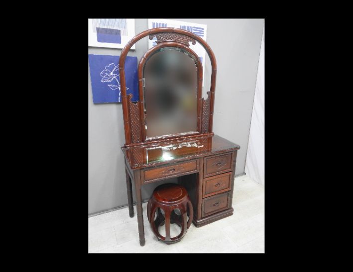 二手 紫檀木鑲貝 實木化妝台 鏡台 梳妝台 古董化妝桌