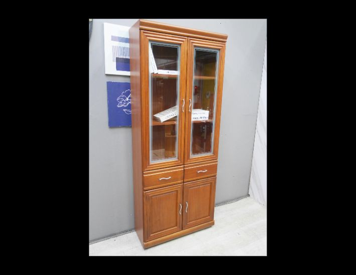 二手 書櫃 樟木色 半實木書櫥 櫥櫃 客廳櫃 收納櫃