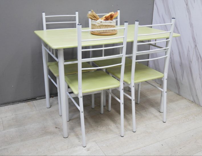 二手 餐桌椅 綠色 1桌4椅 休閒桌椅 咖啡桌椅 會客桌椅
