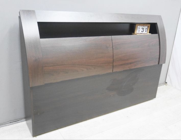 二手 床頭箱 胡桃色 5尺 雙人床頭櫃 置物櫃 收納櫃