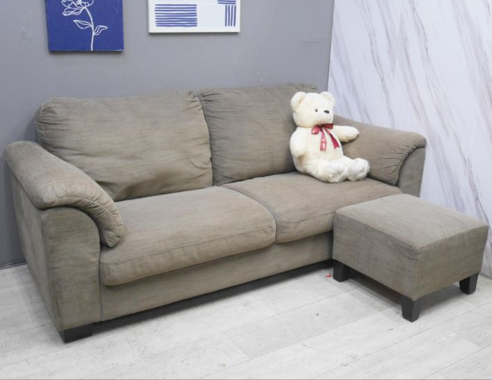 二手 布沙發 咖啡色 三人沙發 客廳沙發 會客沙發 