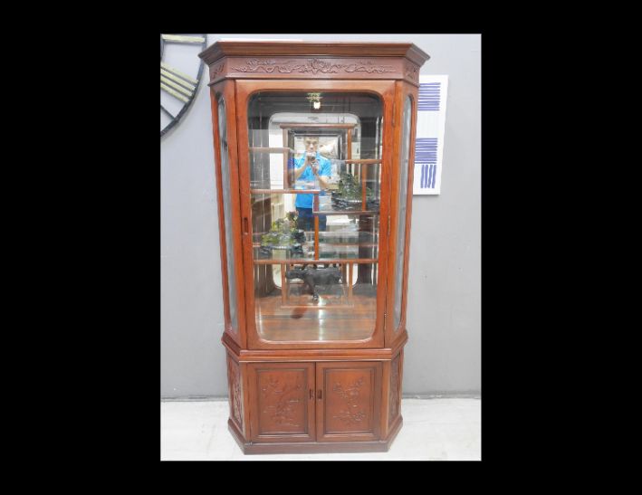 二手 花梨木 102公分 玻璃櫃 展示櫃 酒櫃 擺飾櫃 