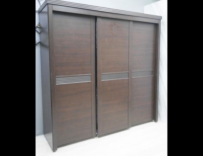 二手 衣櫥 胡桃色 7尺 推門衣櫃 收納櫃 置物櫃 櫥櫃 