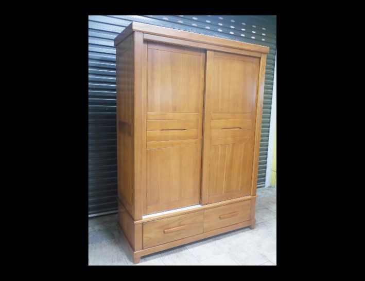 二手 衣櫥 柚木色實木 5尺衣櫃 收納櫃 置物櫃 儲物櫃