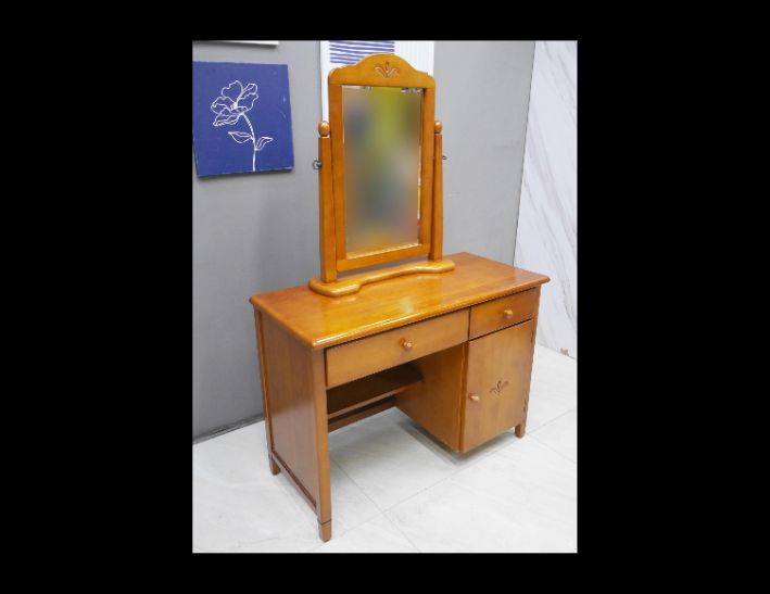 二手 鄉村風實木 105公分 鏡台 梳妝台 化妝桌