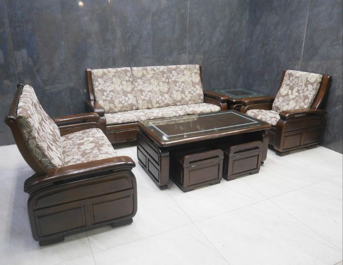 二手 實木組椅 樟木色全實木 123大小茶几 客廳沙發 