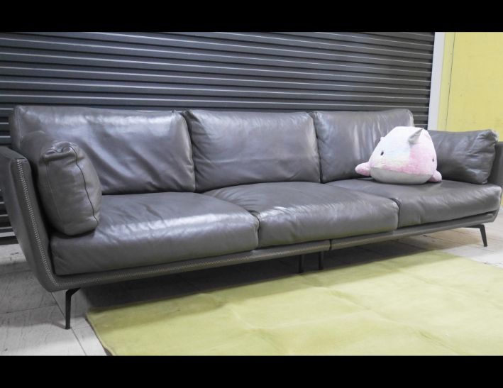 二手 全牛皮沙發 精品 四人沙發 客廳沙發 會客沙發