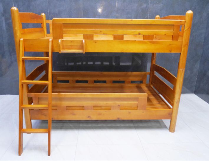 二手 柚色實木 單人加大3.5尺 上下舖 雙層床 兒童床