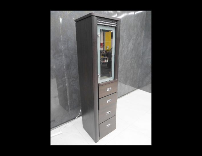 二手 胡桃色 44公分 鏡櫃 收納櫃 置物櫃 邊櫃 