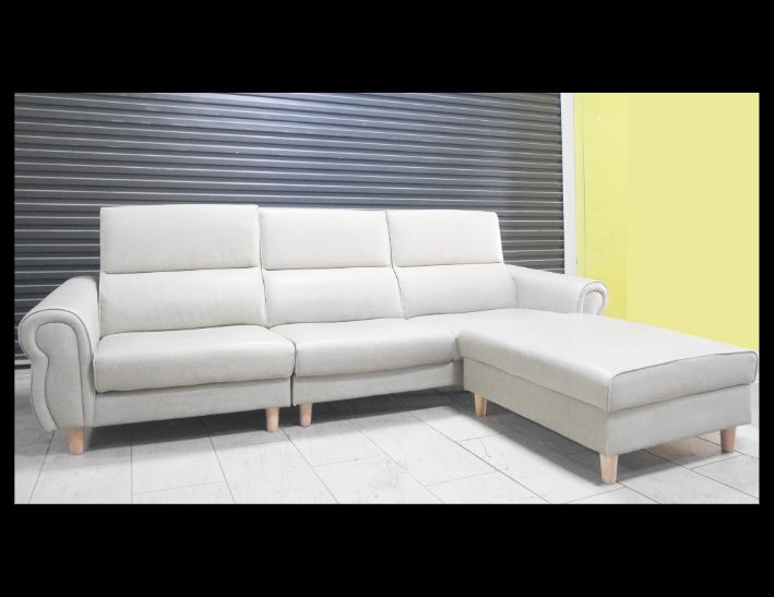 二手 卡其色 262公分 L型沙發 客廳沙發 會客沙發