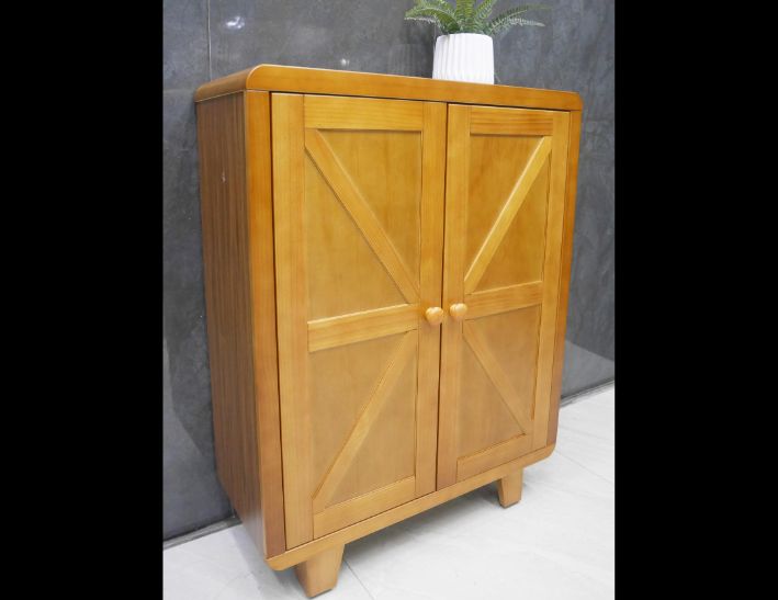 庫存出清 柚木色 2.7尺 半實木鞋櫃 鞋櫥 玄關櫃 