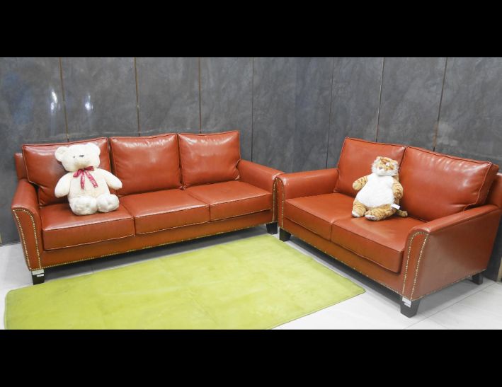 二手 咖啡色 2+3 皮沙發 客廳沙發 會客沙發 辦公沙發 