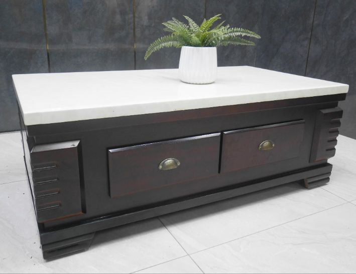 二手 茶几 胡桃色 130公分 石面沙發桌 客廳桌 矮桌