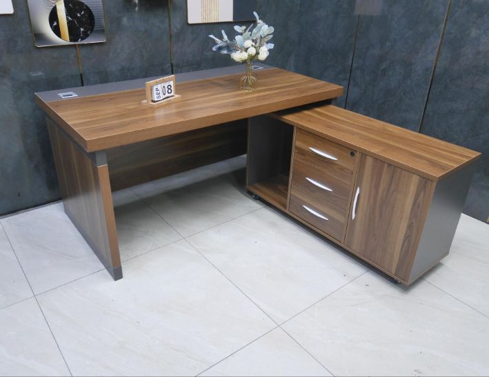 二手 主管桌 柚木色 5尺 L型辦公桌 電腦桌 書桌