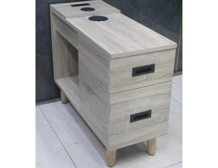 二手 沙發邊櫃 梧桐色 扶手櫃 小茶几 邊桌 置物櫃 