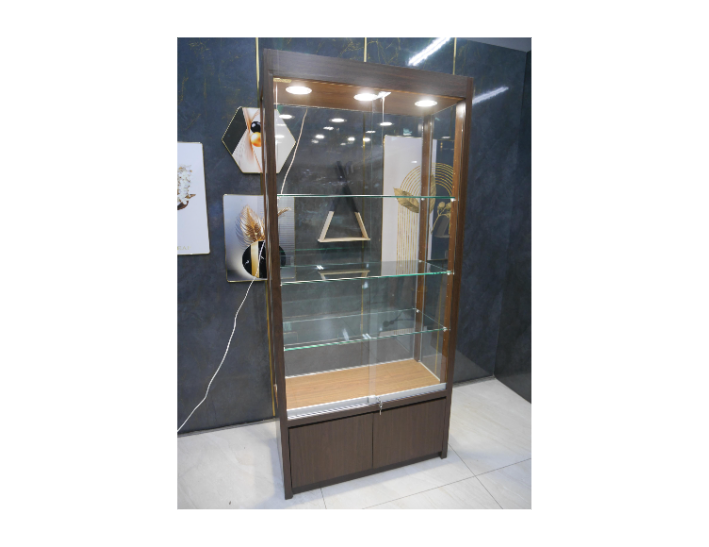 二手 展示櫃 胡桃色 91公分 玻璃櫃 公仔櫃 模型櫃