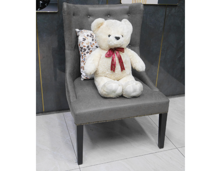 二手 鈕扣造型 灰色 單人椅 主人椅 休閒椅 會客椅