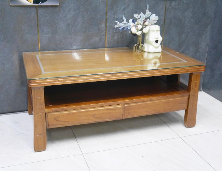 二手 茶几 柚木色全實木 136公分 沙發桌 客廳桌