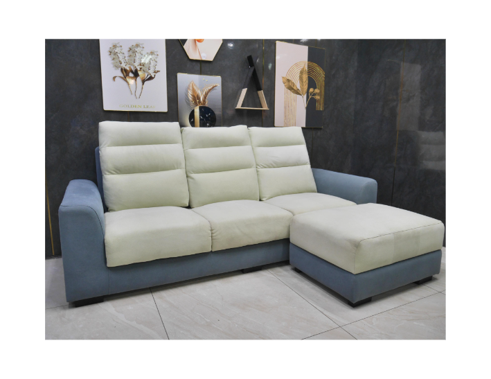 二手 布沙發 藍白色 L型沙發 客廳沙發 會客沙發 