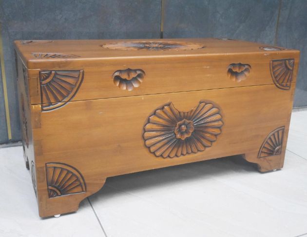 二手 柚木實木 百寶箱 置物櫃 收納櫃 仿古家具 矮櫃