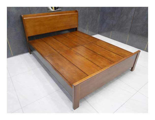 二手 床台 柚木色實木 5尺 雙人床架 雙人床底 床組