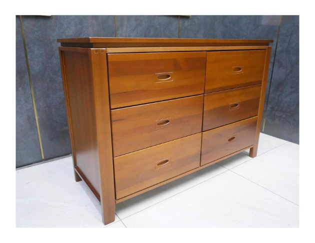 二手 斗櫃 柚木色 4尺 六抽 抽屜櫃 收納櫃 房間櫃