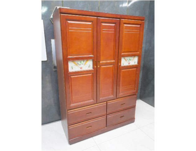 二手 衣櫃 柚木色 4尺 半實木衣櫥 房間櫃 收納櫃